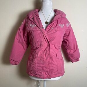 Pink Floral down puffer jacket